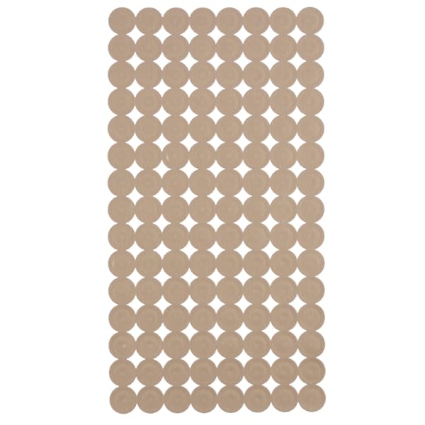 Badrumsset med duschdraperi och beige matta