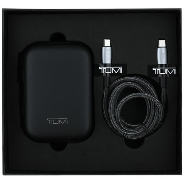TUMI Rejseadapter 25W USB-C / USB-A Vægoplader + USB-C/USB-C Kabel Sort