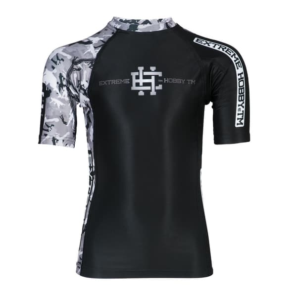 Kortærmet rashguard til børn COMBAT GAME 104 SORT