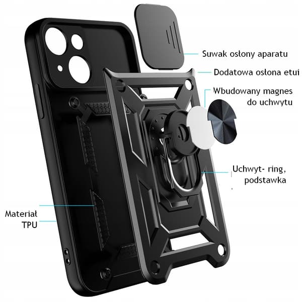 Etui til Samsung Galaxy S23 Plus SLIDE ARMOR BACK + GLAS