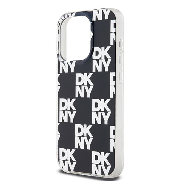 DKNY IML Ternet Mono Mønster Etui til iPhone 15 Pro, Sort