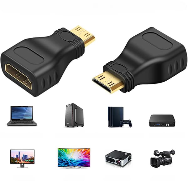 Mini HDMI - HDMI Ultra HD -sovitin LogiLink 4K HDMI -sovitin, kullattu