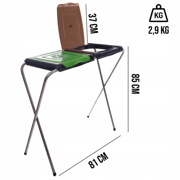 ECOselect 2 stativ/ram för sopsäckar, GRÖN-BRUN