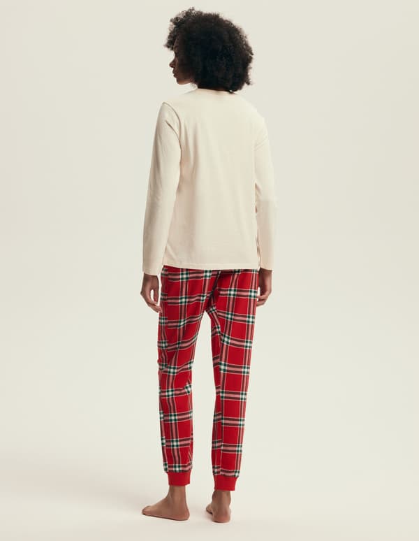Dalisa Henderson Damepyjamas | Creme, Rød L