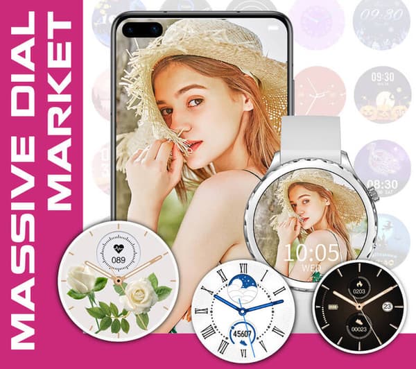 Damsk smartwatch Rubicon RNCF02 - Samtal, Extra rem (sr048b)
