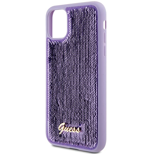 Guess Sequin Script Metal cover til iPhone 11 / Xr, lilla/lilla