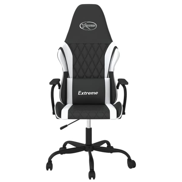vidaXL gamingstol, sort og hvid, kunstlæder