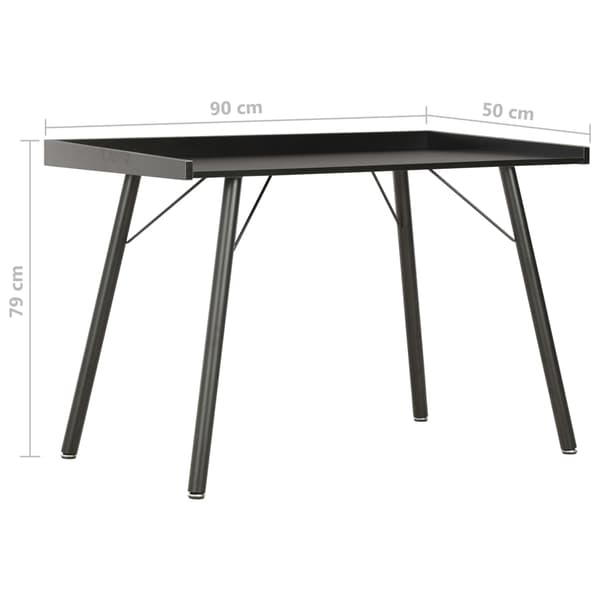 vidaXL skrivebord, sort, 90 x 50 x 79 cm