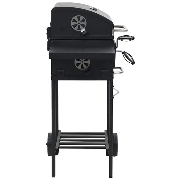vidaXL kulgrill med nederste hylde, sort
