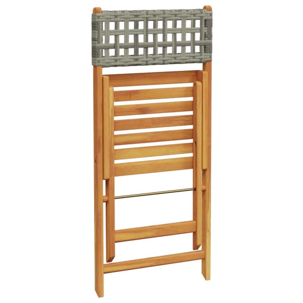 vidaXL foldbare havestole, sæt med 6, grå, polyrattan og træ