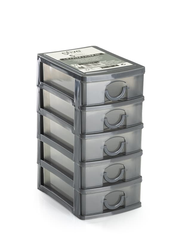 Mini-organisator til småting, 5 skuffer