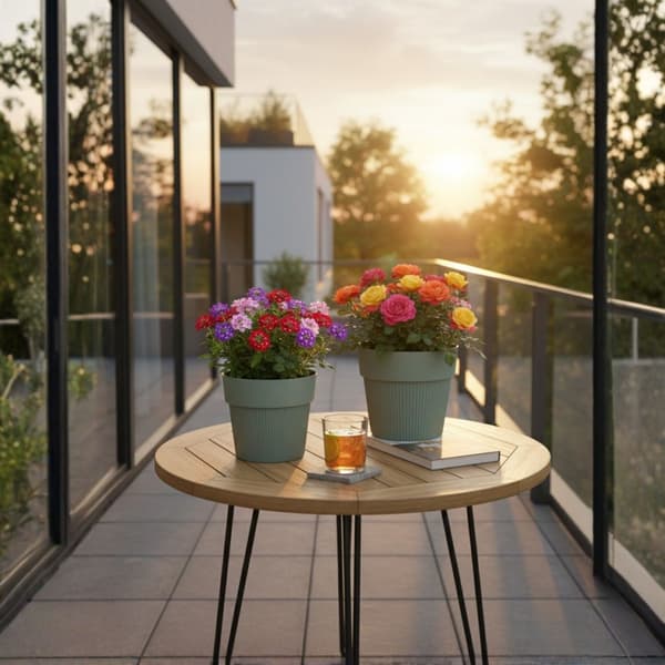 SILVA LINE återvunnet grågrönt blomkrukuset, 4 delar.