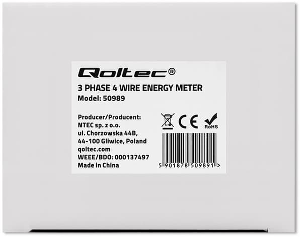 Trefaset tovejs elektronisk måler Qoltec 50989