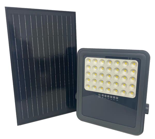 LED-halogenstrålkastare med solpanel 200W neutral IP65 Ecolight