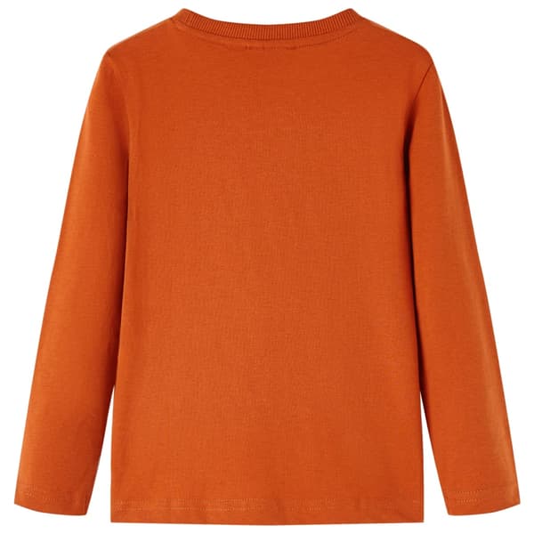 Børne langærmet T-shirt, rustrød, 116