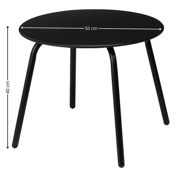 Sort metal sidebord 50xh40 cm