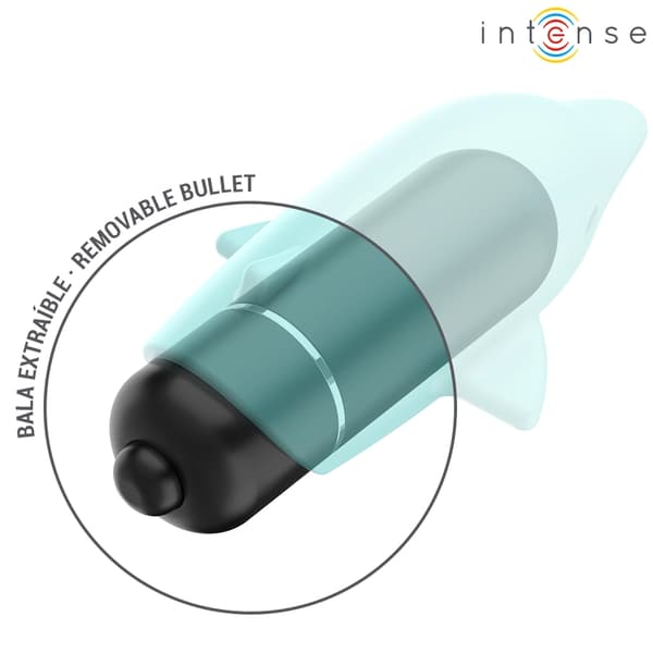 Intense Echo Delfin - Blå sfärisk intimmaskin, 8x4,7 cm, IPX6