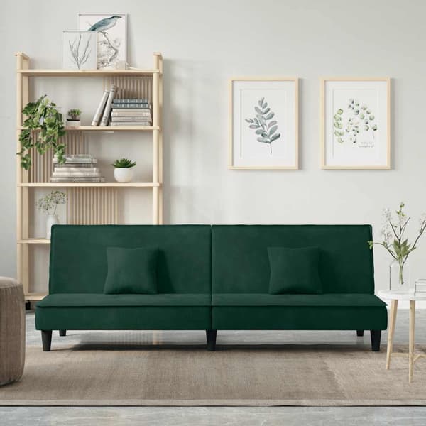 vidaXL sovesofa mørkegrøn fløjl
