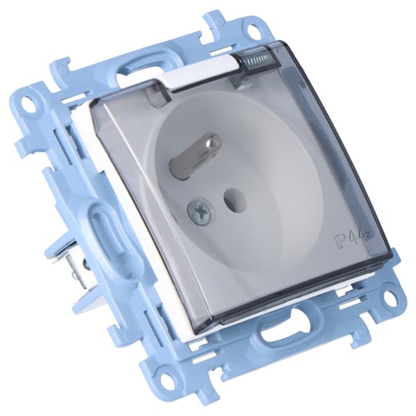 Stikdåse til IP44-version med pakning - transparent klap (modul)