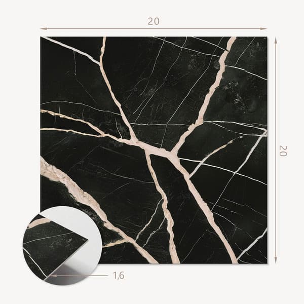 Vinyylilaattasetti keittiöaiheella Elegantti marmorikuvio 20x20x20 cm