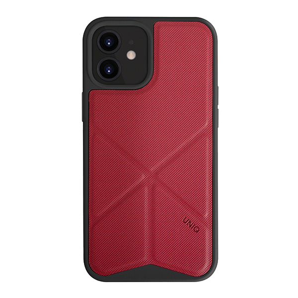 UNIQ Transforma cover med stativ til iPhone 12 mini, rød