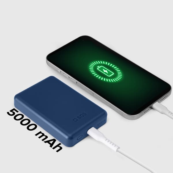 5000 mAh MagSafe Powerbank - Blå