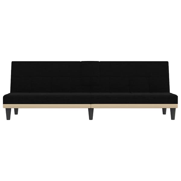 vidaXL sovesofa med kopholdere sort stof