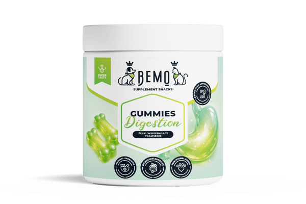 Bemo Gummies Digestion - supplerende vingummier, der understøtter fordøjelsessystemet hos hunde og katte
