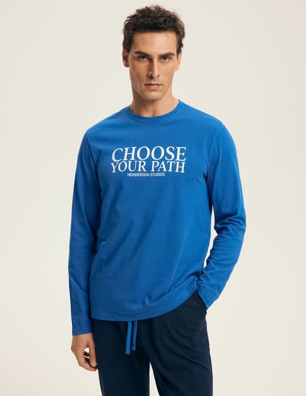 Loop Henderson herrpyjamas | Blå, Marinblå 2XL