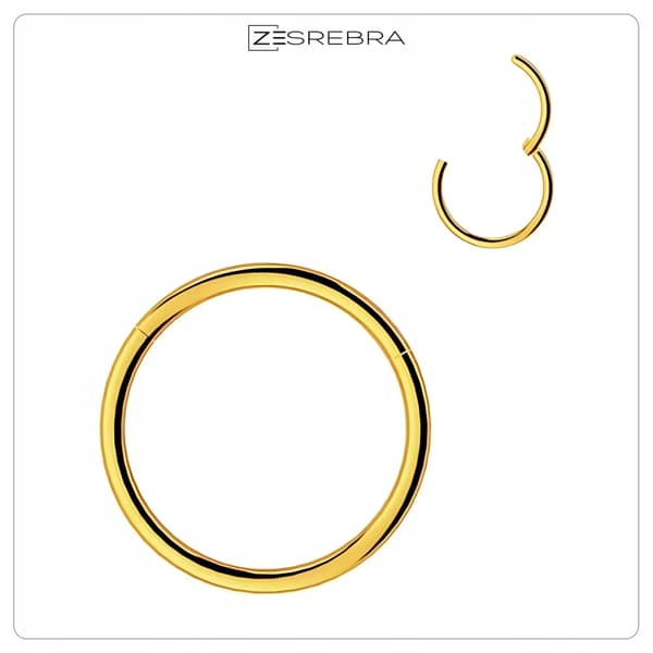 Clicker Piercing Ørering Guld Titanium Helix Lobe 1.2/10 mm