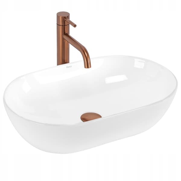 Oval bordvask 52 cm hvid REA Amelia hvid