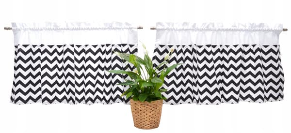 ZAZDROSTKA køkkengardin zigzag sort 100x40