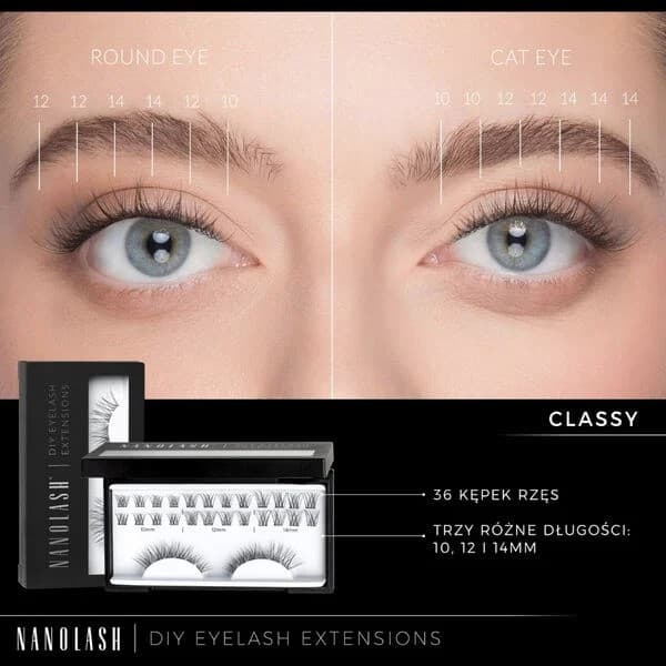 Nanolash DIY øjenvippeextensions startsæt - Klassisk 36 stk.