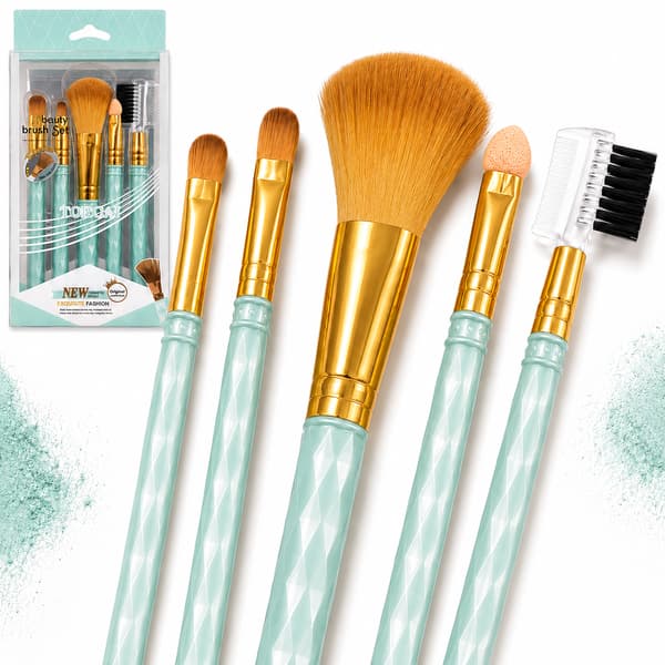 Sæt med multifunktionelle kosmetiske makeupbørster, mintgrøn