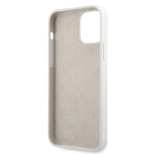 Guess Metal Logo Script-skal till iPhone 12 mini, vitt