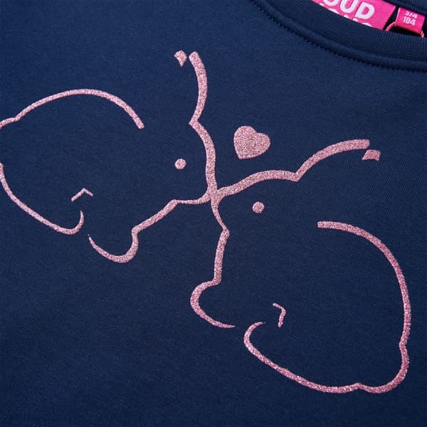 Børnesweatshirtkjole, marineblå, 116
