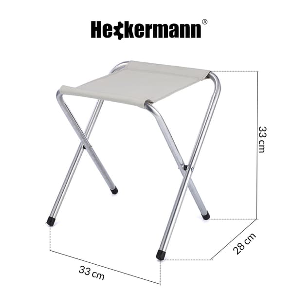 Hopfällbart bord 120x60cm Heckermann Vit + 4x Pallar