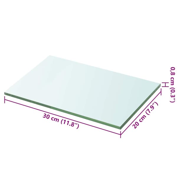 vidaXL Klarglaspanel 30x20 cm