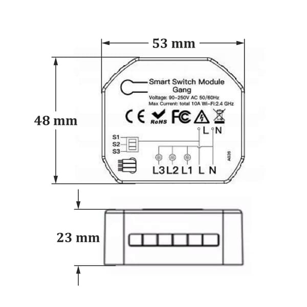 Tuya 3-kanals Zigbee belysningscontroller