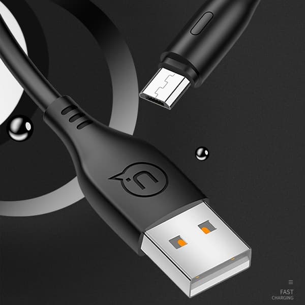 USAMS U18 USB-A til microUSB 2A hurtigopladerkabel 1m sort