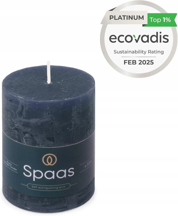 Spaas Rustikt Bloklys 70/95 mm 35 timer, Mørkeblå