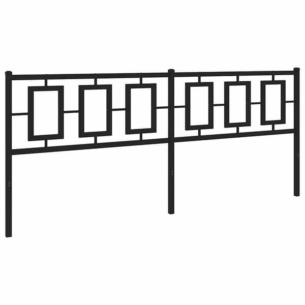 vidaXL metalsengegavl, sort, 193 cm