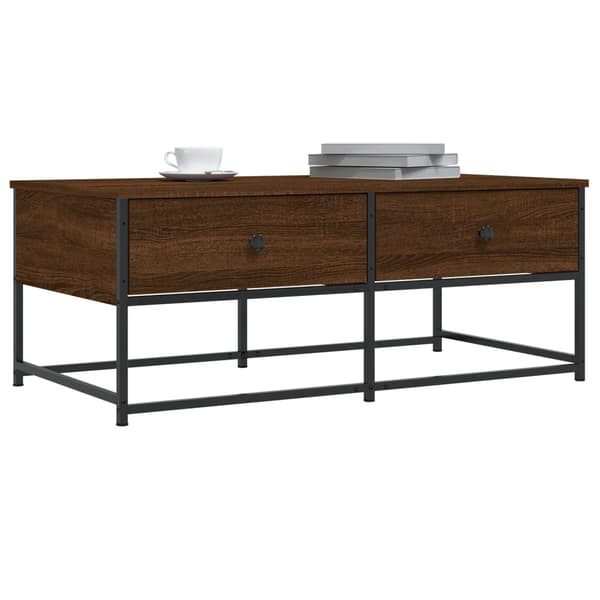 vidaXL sofabord brunt egetræ 100x51x40 cm