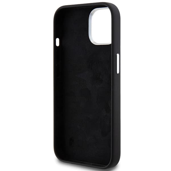 BMW Signature flydende silikone MagSafe-cover til iPhone 15 Plus, sort