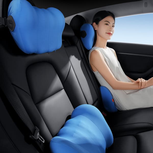 ComfortRide blå memory foam bilhovedpude