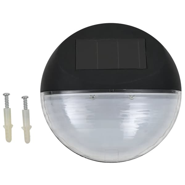 vidaXL LED solcellevæglamper udendørs 12 stk. runde sorte