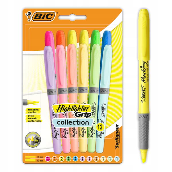 BIC overstregningstusch, pastel, 12 farver, 3732