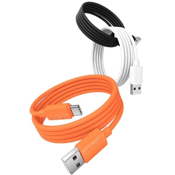 USAMS U98 3A Silikone Hurtigopladningskabel USB-C Sort