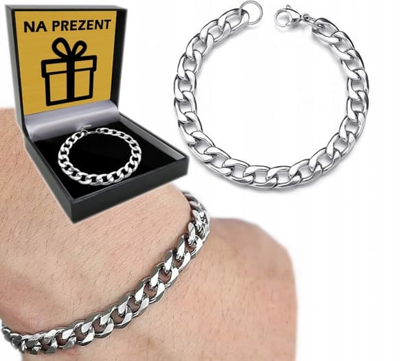 TYK Herrearmbånd i sølv med panser + GRATIS