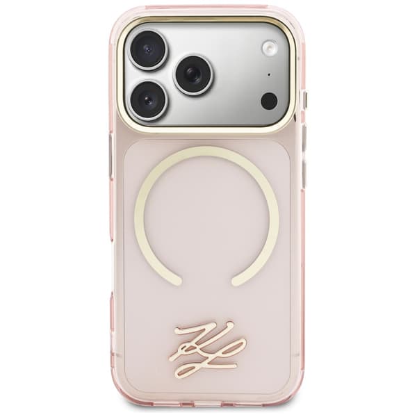 Karl Lagerfeld IML KL Script Logo MagSafe-cover til iPhone 17 Pro Max - Lyserødt
